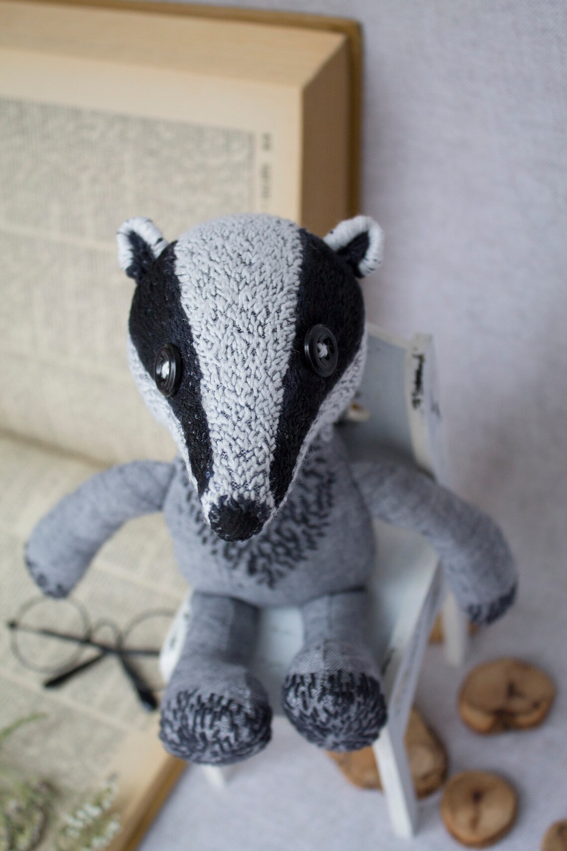 Cuddly toy badger stuffed animals for babies gift for Etsy