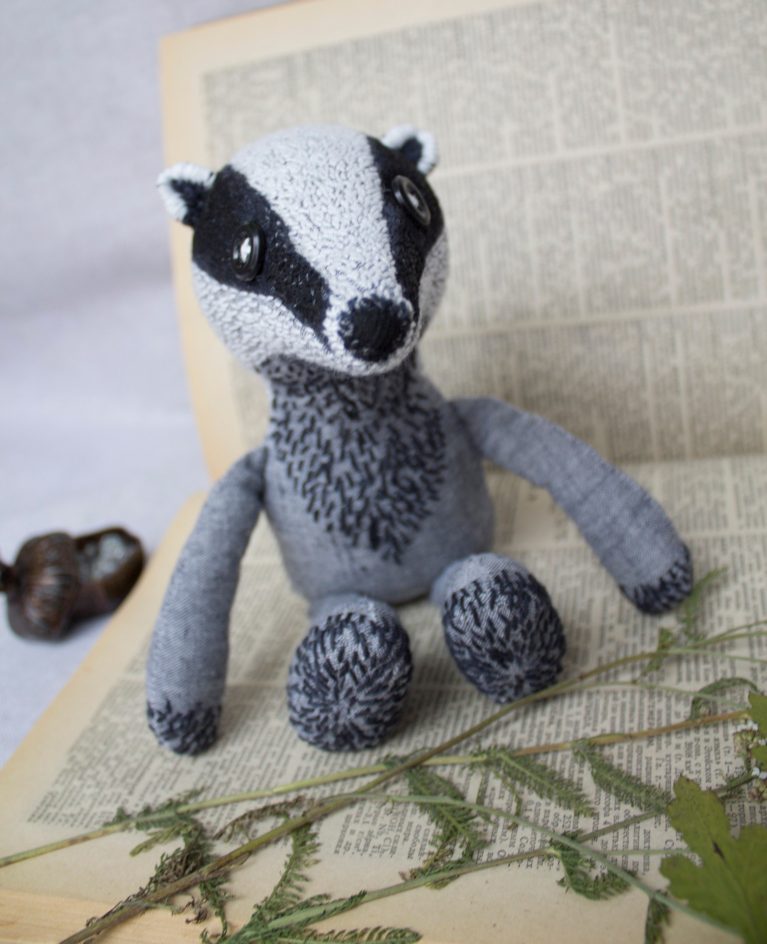 cuddly toy badger