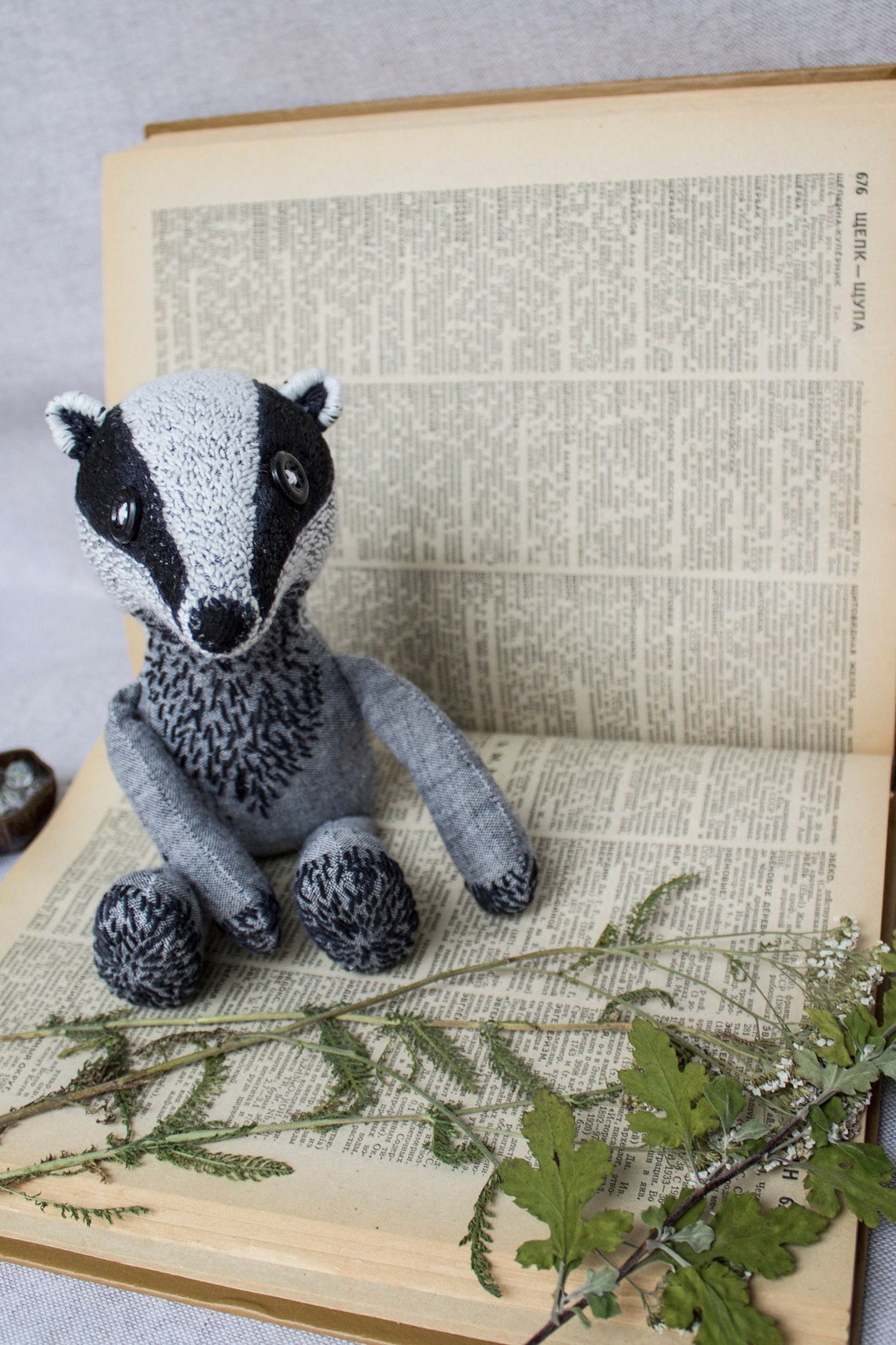 Cuddly toy badger stuffed animals for babies gift for | Etsy