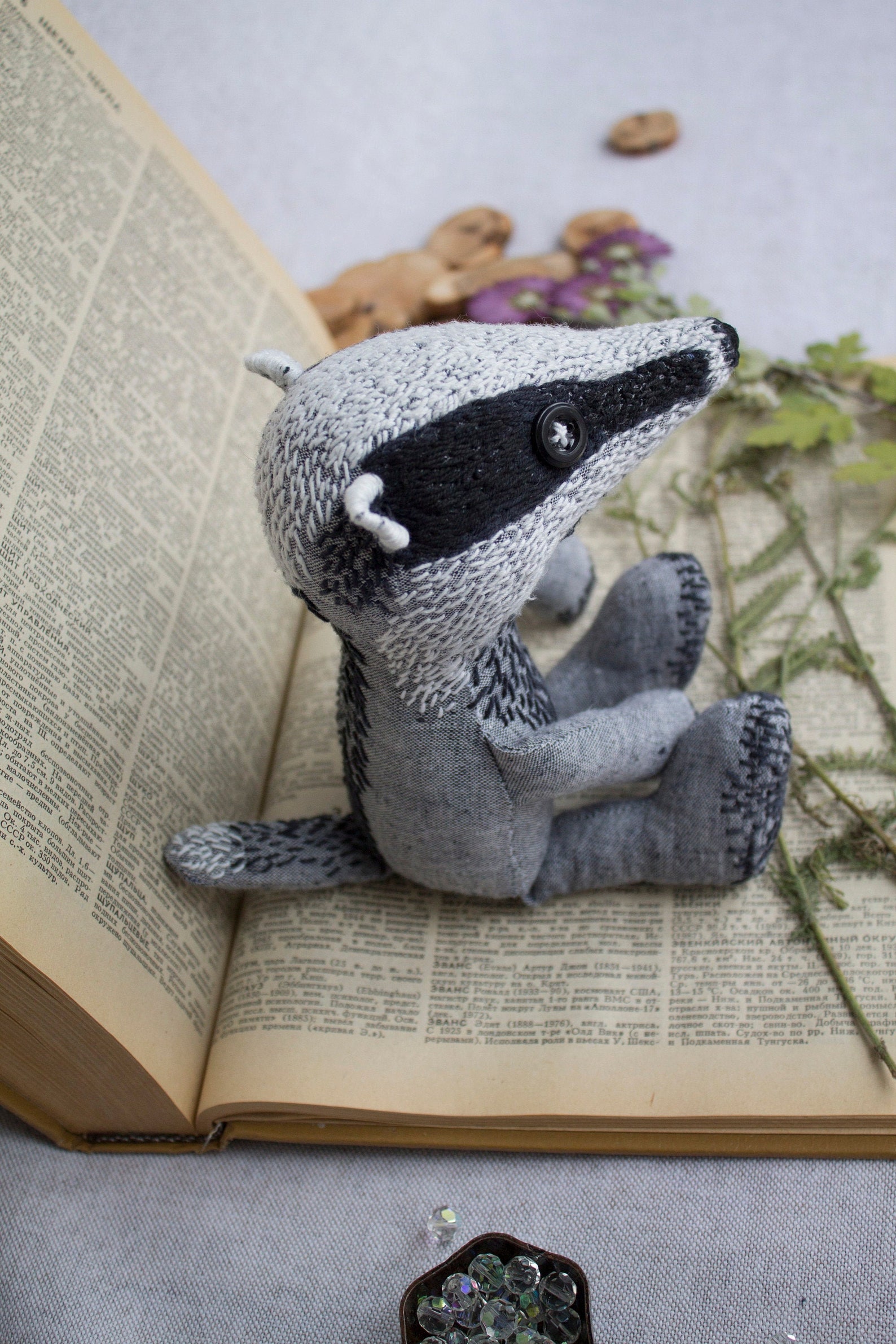 cuddly toy badger
