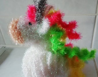 Unicorn shower pompom, bath sponge, dish sponge, pompom, scrub, bathroom decoration, wellness for unisex, crochet pattern German and English
