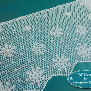 Curtain Snowfall, PDF crochet pattern german and english, winter collection, snowflakes, window, Christmas, crochet, filet crochet, DIY,