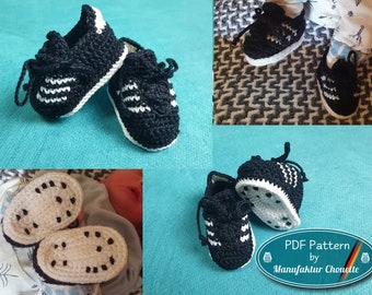 Baby's first football boots crochet pattern, German, detailed DIY, detailed, various sizes, gifts for fans