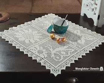 Doilies 4 seasons, DIY instructions with counted pattern for fillet crochet, instant download,