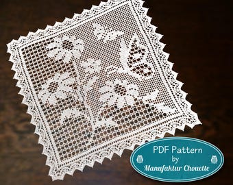 Doily "Butterflies", PDF crochet pattern in German and English, spring collection, spring decoration, crochet, filet crochet, DIY, pattern