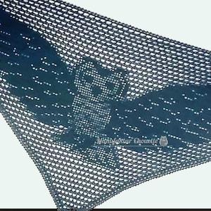 Chal «Hola, Hada del Bosque», patrón de ganchillo DIY en alemán e inglés para un chal con motivo de búho, descarga inmediata.