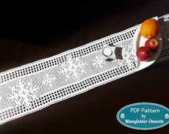 Snowfall Table Ribbon, Winter Collection, PDF Crochet Pattern, Instant Download