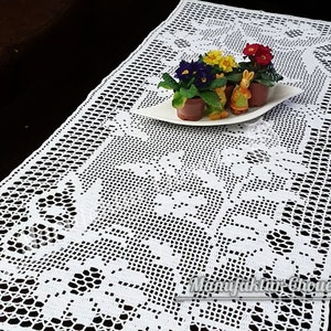 Table runner Butterflies, PDF crochet pattern, spring collection, table decoration, spring decoration, crochet, filet crochet, DIY, pattern image 2