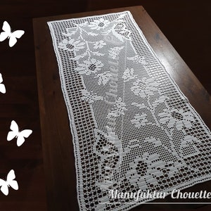 Table runner Butterflies, PDF crochet pattern, spring collection, table decoration, spring decoration, crochet, filet crochet, DIY, pattern image 5