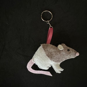 Rat keyrings Grey and white