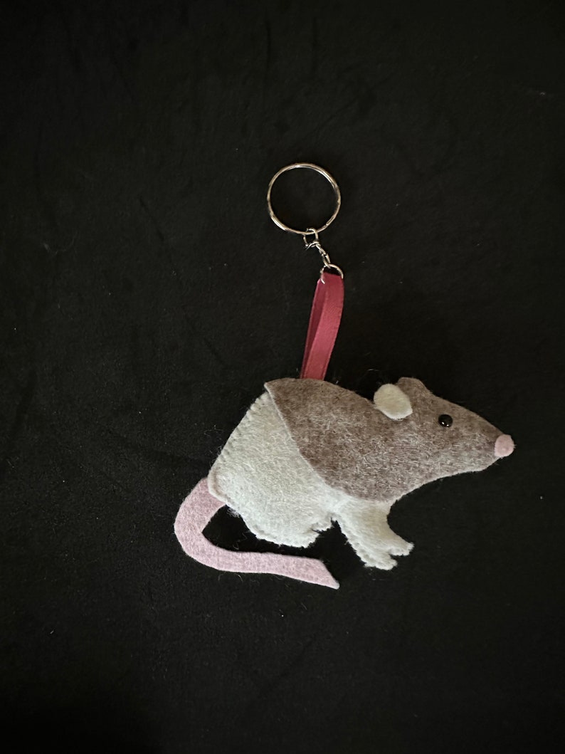 Rat keyrings Grey and white