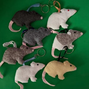 Rat keyrings- felt rat keyrings