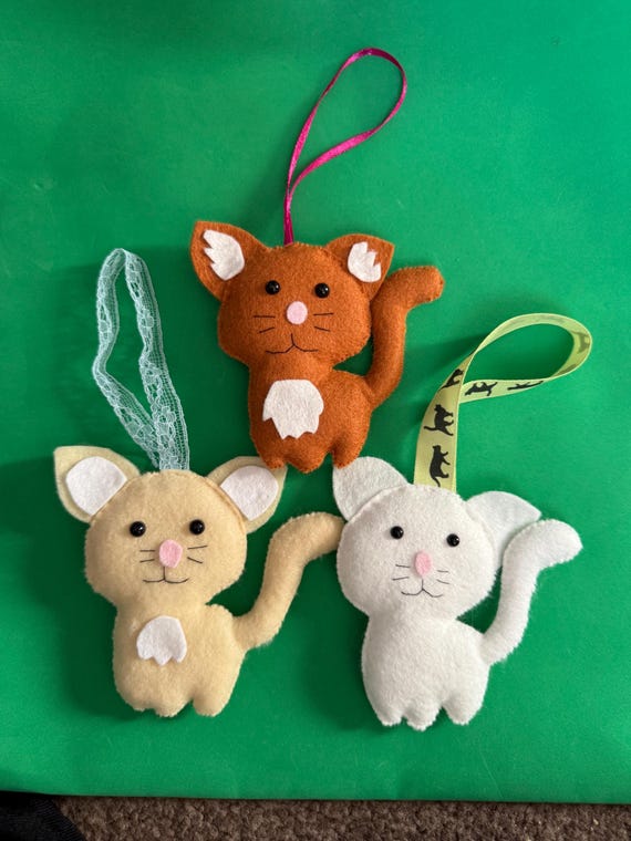 Handmade Felt Colin the Cat Hanging Decoration Handmade Felt Colin the Cat Hanging Decoration