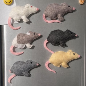 Small rat magnet- Felt rat fridge magnets