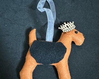 Airedale in crown- Airedale decoration