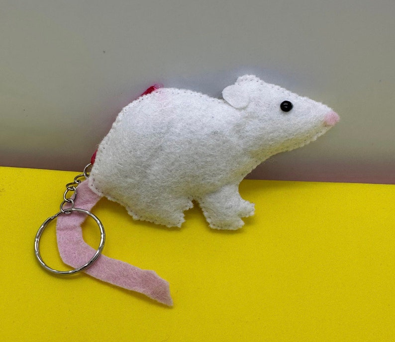 Rat keyrings White