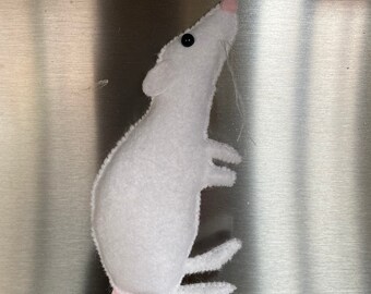 White rat fridge magnet- new design white rat