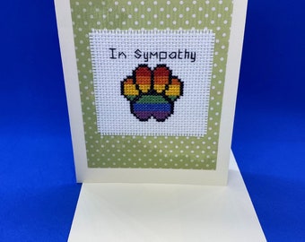 Paw print sympathy card-animal sympathy card- death of an animal- animal sympathy card-bereavement card