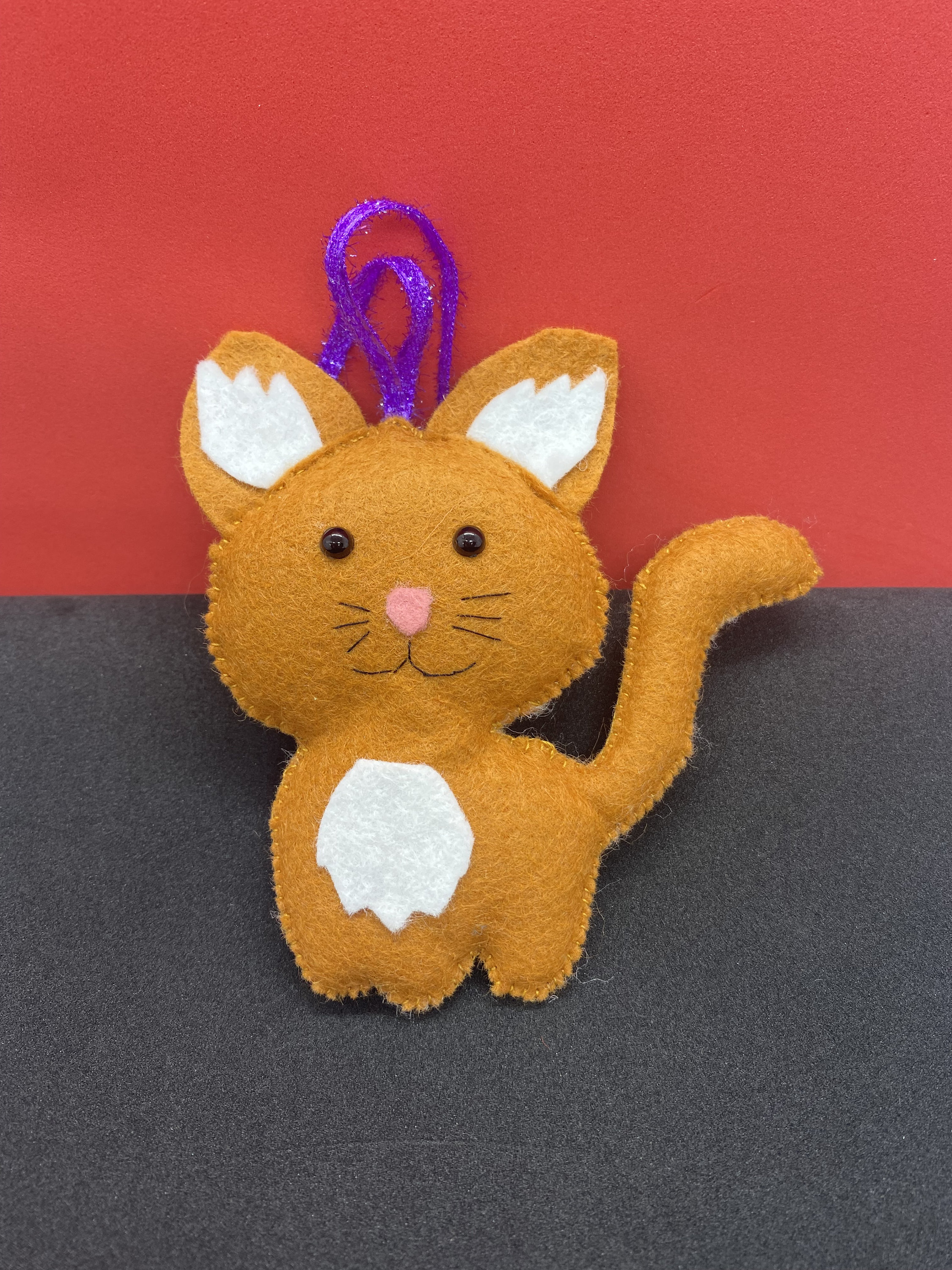 Handmade Felt Colin the Cat Hanging Decoration Handmade Felt Colin the Cat Hanging Decoration