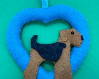 Welsh terrier felt heart- Terrier felt heart