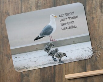 Funny Postcard Seagulls Map Funny Sayings North German Coastal Love Sea Love Animal Postcard Children's Names Child Name Seagull Funny