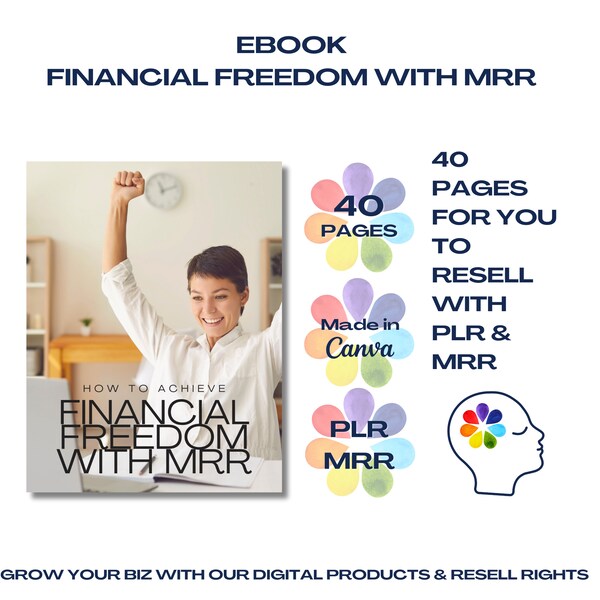 ebook financial freedom | mrr | plr | done for you | digital download | resell as your own | marketing workbook | passive income