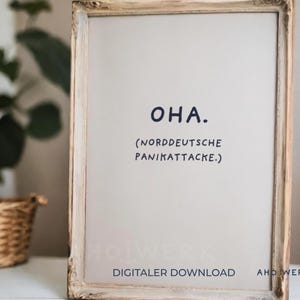 Póster náutico "Oha" | Divertido dicho del norte de Alemania | Decoración minimalista para pared | Descarga digital