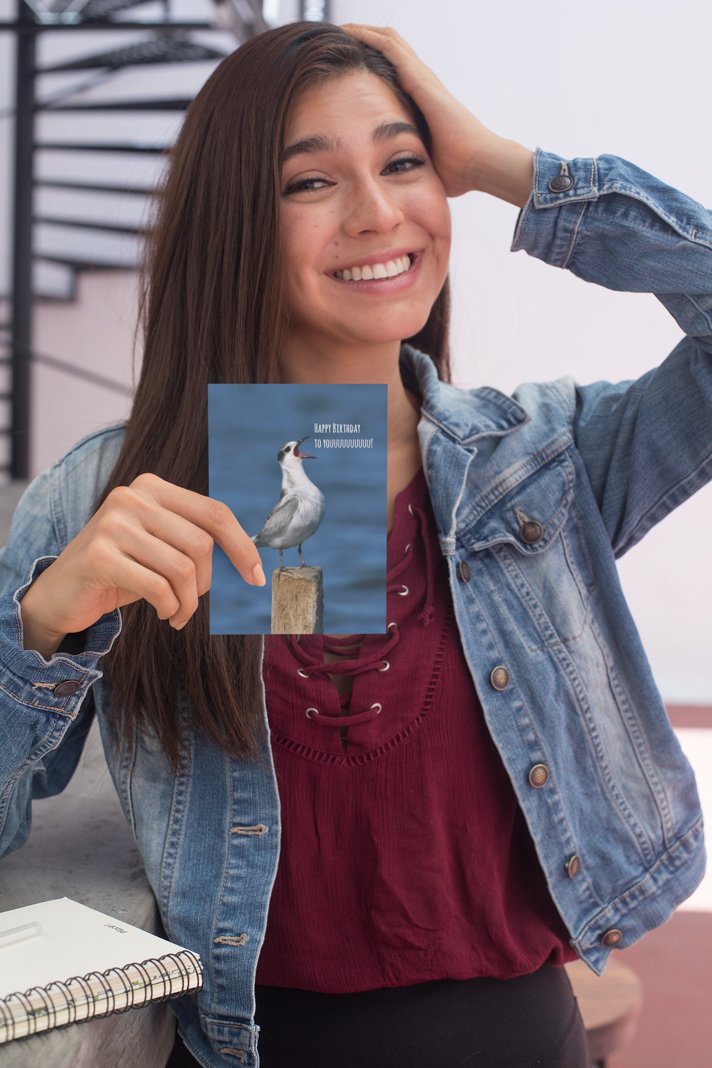 Funny birthday card with singing seagull Happy | Etsy
