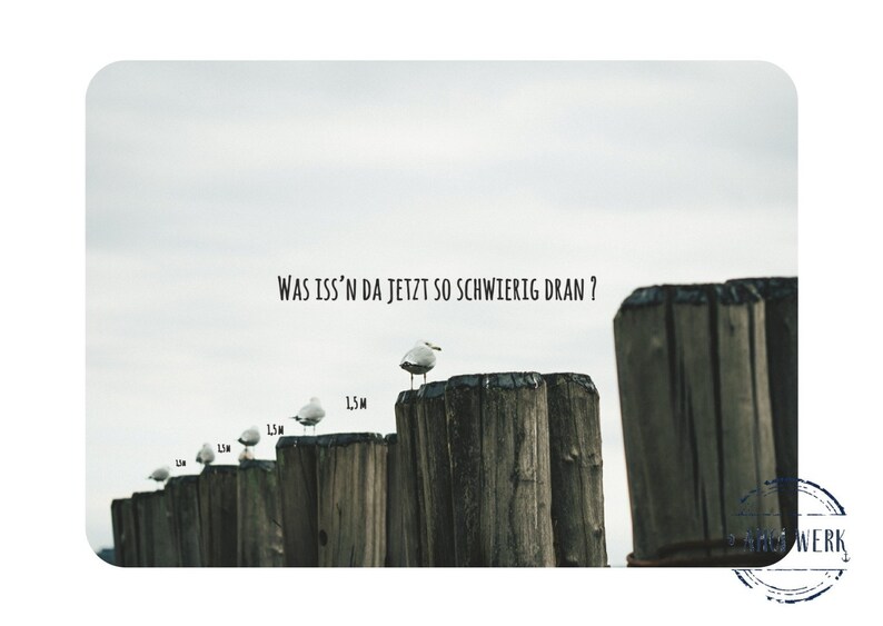 Funny postcard for Corona times with distance rules