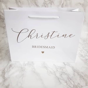 Personalised Bridesmaid Gift Bag - Bridesmaid Bag - Maid Of Honour - Gift Bag - Thank You Bags - Gold