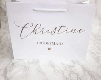 Personalised Bridesmaid Gift Bag - Bridesmaid Bag - Maid Of Honour - Gift Bag - Thank You Bags - Gold