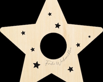 Laserdatei Teelichthalter Frohe Weihnachten Weihnachtsdekoration  SVG DXF PDF Schnittdatei Laser Cut Digital Download Laser Deutsch