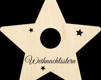 Laserdatei Weihnachtsstern Teelichthalter Weihnachtsdekoration  SVG DXF PDF Schnittdatei Laser Cut Digital Download Laser Deutsch
