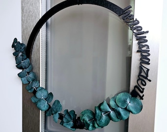 Türkranz Wörterkranz aus Holz - Hereinspaziert  - Nachhaltiges Türschild zum Verzieren