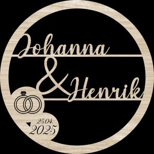 Personalized wooden wedding gift wreath - wooden ring sustainable gift - wedding gift