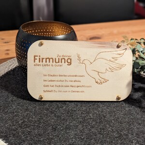 Tarjeta de regalo de madera: ¡Feliz confirmación! - Idea de regalo sostenible