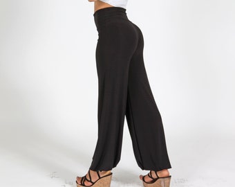 Stretchy Harem Pants, High Waisted Side Slit Pants, Elegant Aladin Pants, Tango Dance Pants, High Slit Pants, Hippie Flow Pants, Yoga Pants