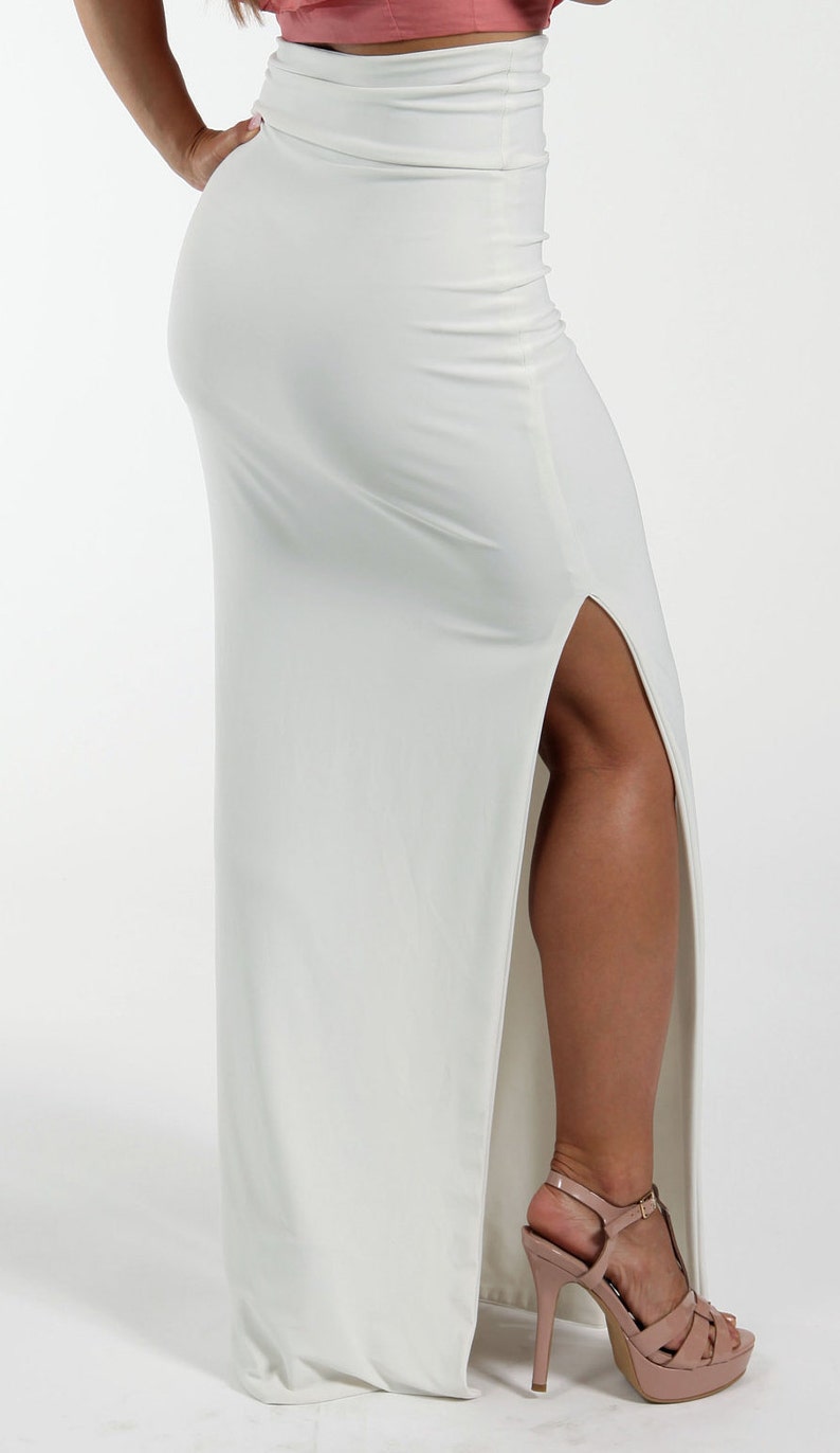 double high slit maxi skirt