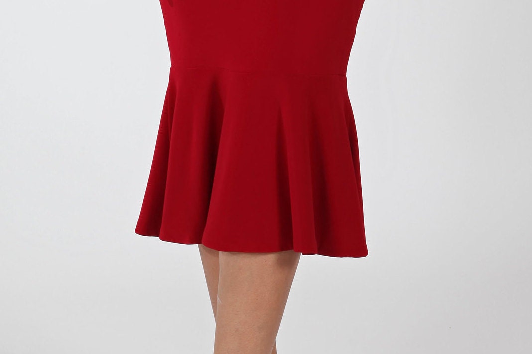 Womens Fishtail Skirt With Flare Hem, Elegant Short Mermaid Skirt, High