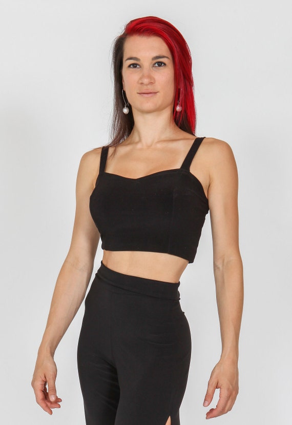 Negro Sweet Heart Crop Top Short Tank Top Negro Fitd Blusa Pin