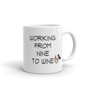 Wine and coffee mug gift for coworker in the office. Funny coworker mug from colleagues. Coffee and wine lover mug.
