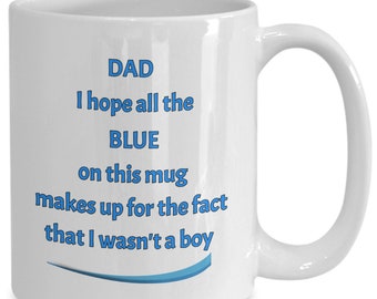 Inspirational mug for men. Father's day gift from daughter. Birthday, Christmas, Anniversary gift for dad from daughter. 11oz,15oz mug.