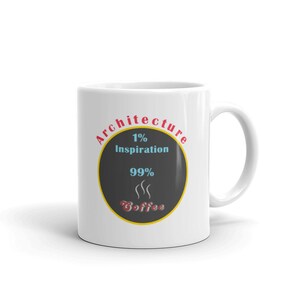 Architect mug gift. Coffee inspires great architectural designs and prints. Architect gift for man, woman, friends.