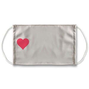 Heart Love Symbol Reusable Washable Cotton Face Masks, filter pocket, elastic straps for comfort