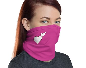 Love gaiter for women. Love neck gaiter, face mask, bandana, scarf. Face Masks For Women. Face Mask Covering.
