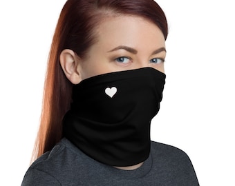 This simple and elegant neck gaiter, face mask, bandana, scarf looks really striking on any women's face.