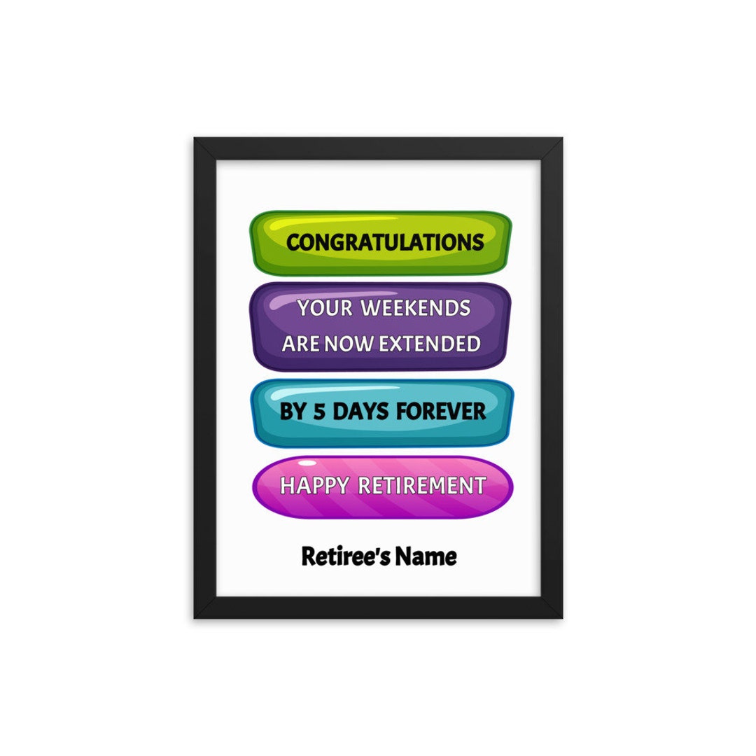 Personalized Retirement Gift Framed Poster Retirement Congratulations