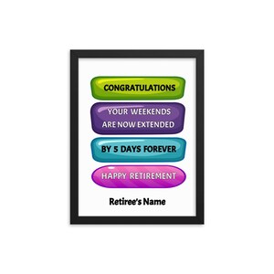 Personalized Retirement Gift - Framed Poster | Retirement Congratulations | Goodbye Coworker Retirement | Colleague Leaving | Goodbye Boss.