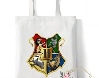 Harry Potter tote bag- Harry Potter white washable grocery bag - Grocery bag's Harry Potter - HP tote bag - Gift for her - HP fan -
