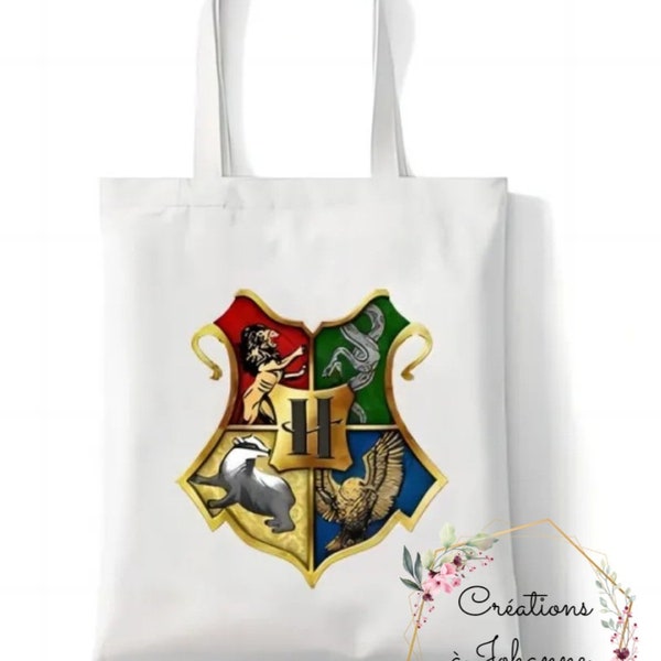 Harry Potter tote bag- Harry Potter white washable grocery bag - Grocery bag's Harry Potter - HP tote bag - Gift for her - HP fan -